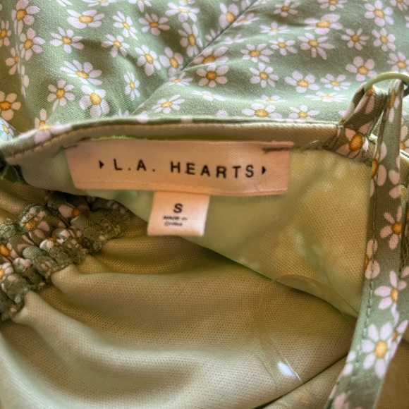 Mini shift dress, size small, green with small white flowers. - Picture 3 of 3